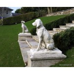 Pair Jacquemart Hounds on Plinths